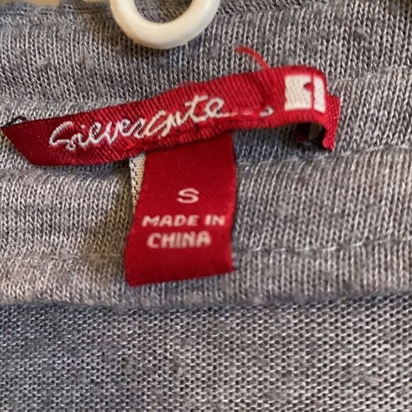 Silvergate Small cardigan w/unique open front gray ruffled/ruched - Picture 3 of 7